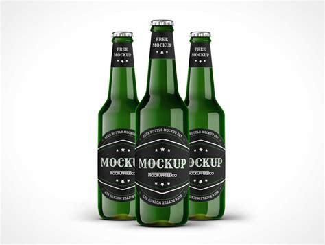 Green Glass Alcohol Bottle PSD Mockup 9.06 MB